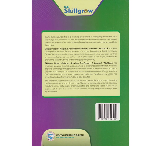 47a KLB Skillgrow IRE Activities Pre-Primary 2 Learner’s Workbook by Idris M. Makokha, Farida…