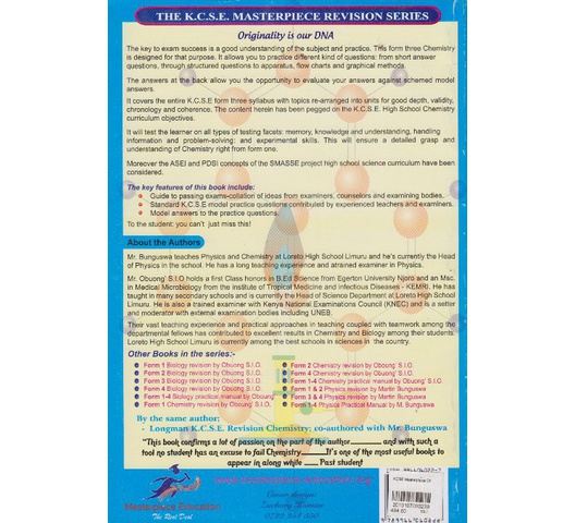 K.C.S.E Masterpiece revision chemistry form three with answers. by Obuong’s S.I.O