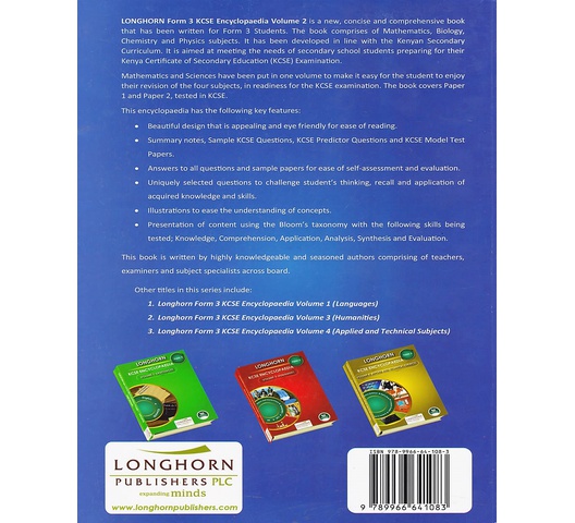 Longhorn KCSE Encyclopaedia F3 Vol 2 Maths & Sciences