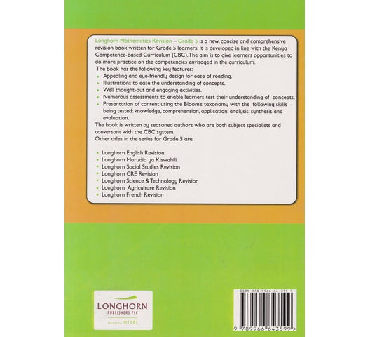55a Longhorn Mathematics Revision Grade 5